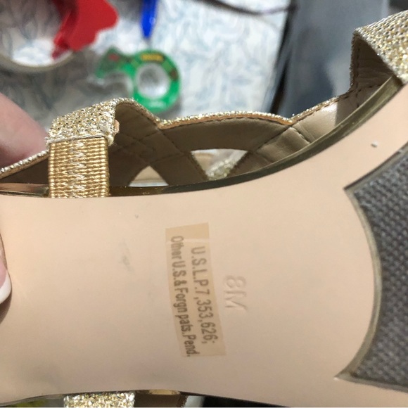 Marc Fisher Womens Open Toe Formal Strappy Sandals, Gold, Size 8 - Picture 10 of 12